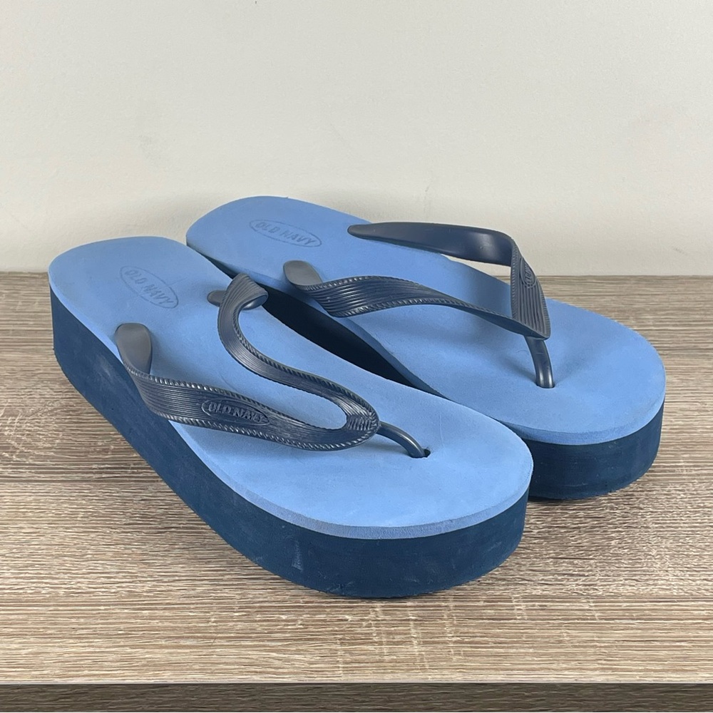 Old Navy Navy Blue Platform Sandals